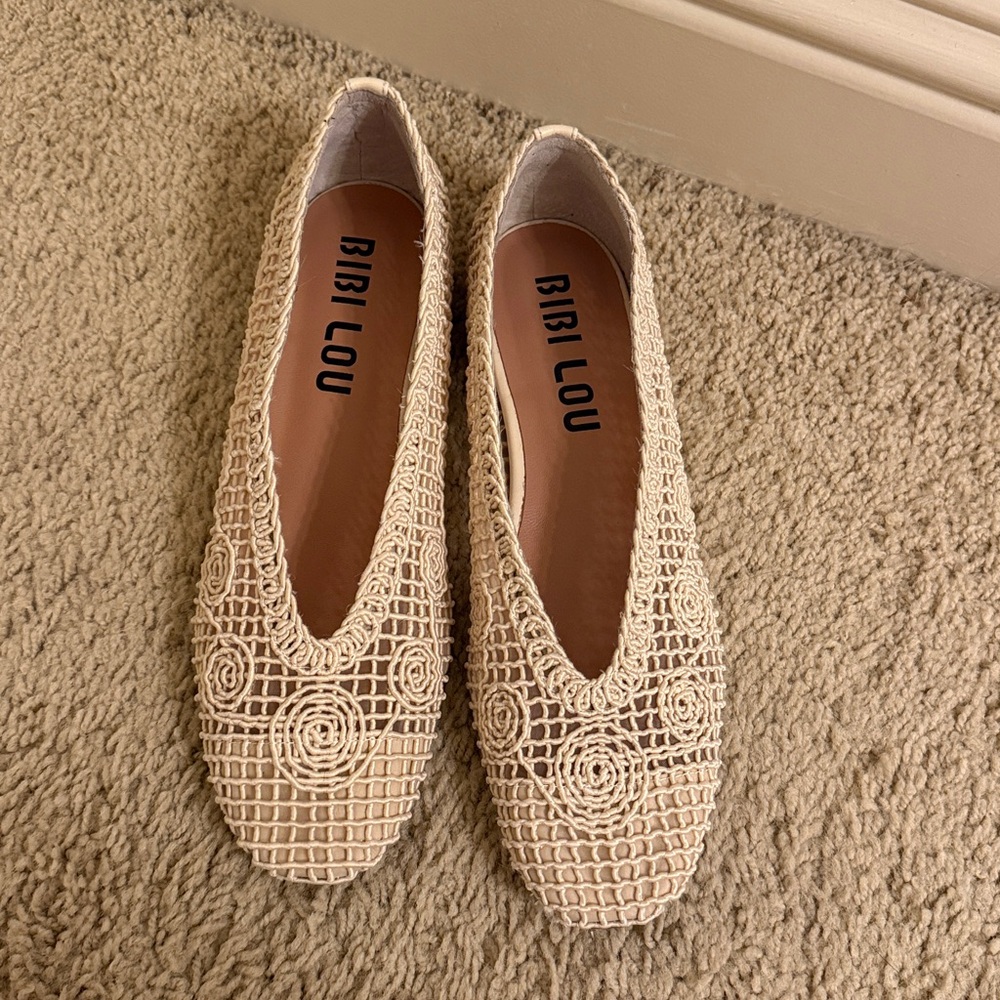 Anthropologie Bibilou Women's Crochet Flats - Picture 6 of 9